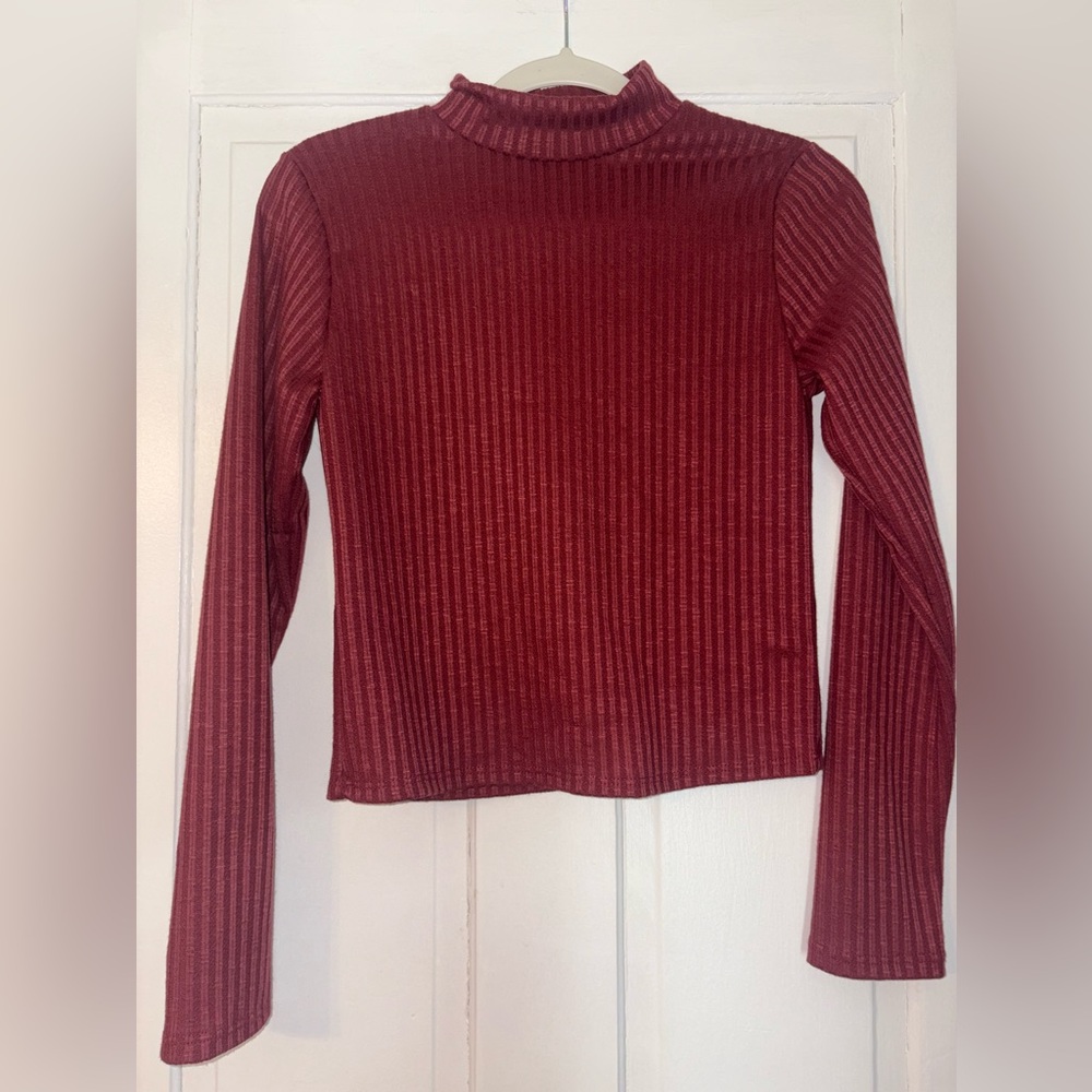 Olivia Rae Burgundy Turtleneck Top